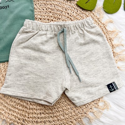 Conj. Boat Days e Bermuda em Moletinho - Verde e Mescla